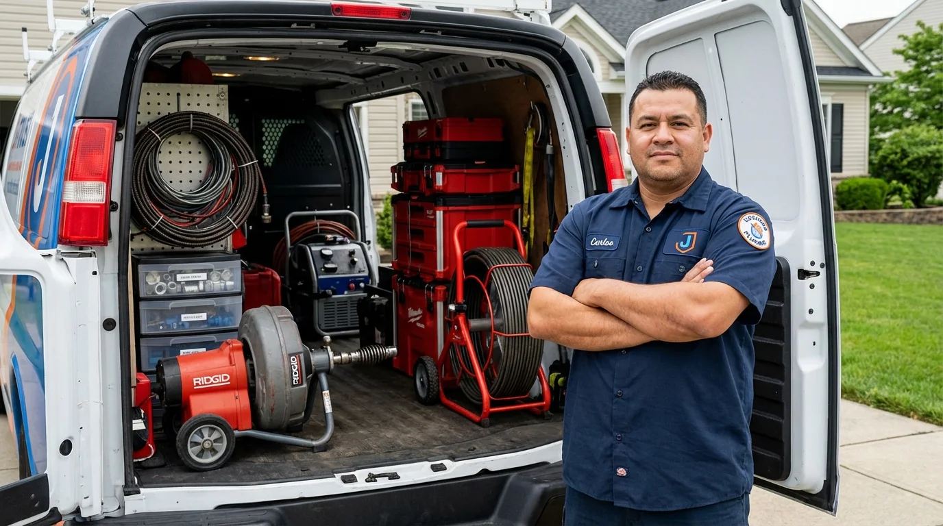Professional drain cleaning equipment and Johns Plumbing LLC plumber in Encinitas