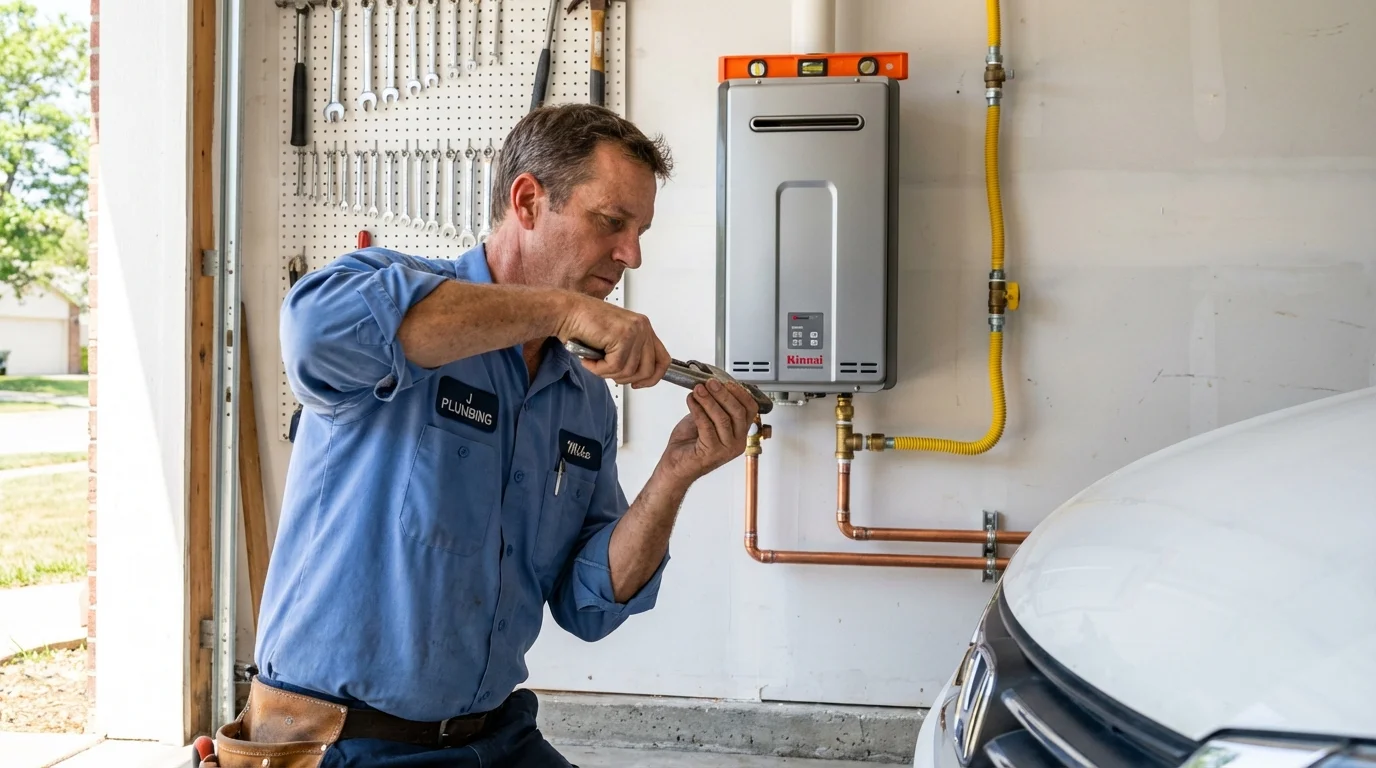 Tankless water heater installation by a Johns Plumbing LLC plumber in Encinitas